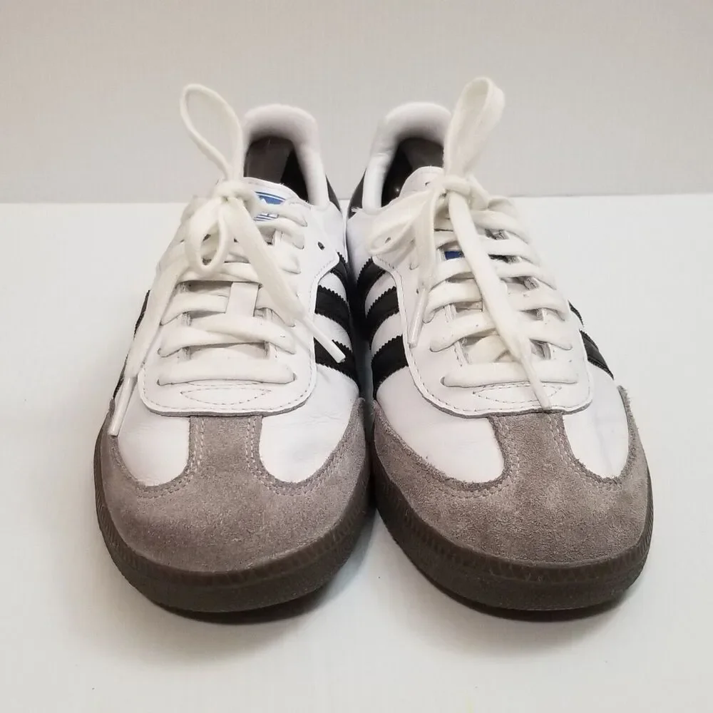 adidas Samba OG Shoes Mens 8 White Black Gum B75806 Lifestyle Street Casual EUC